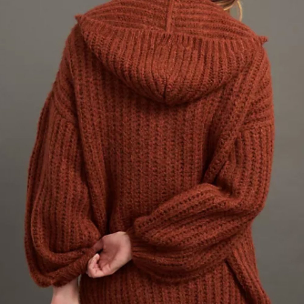Anthropologie Naomi Hooded Cardigan in Nutmeg size S